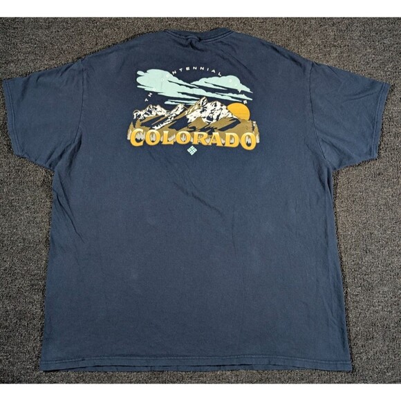 Columbia Other - Columbia T Shirt XXL Colorado Mountains Graphic Logo Blue Outdoors Hiking